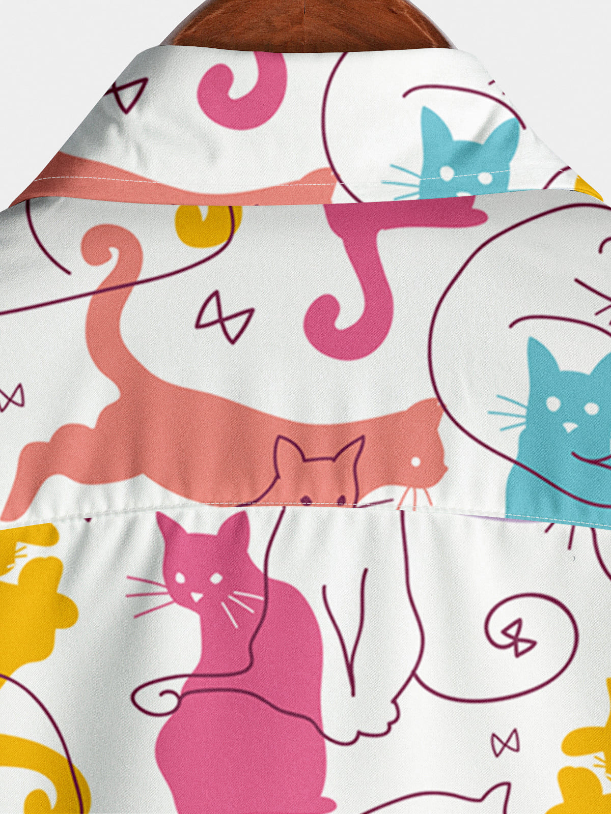 Chemise à manches courtes à imprimé chat pour hommes