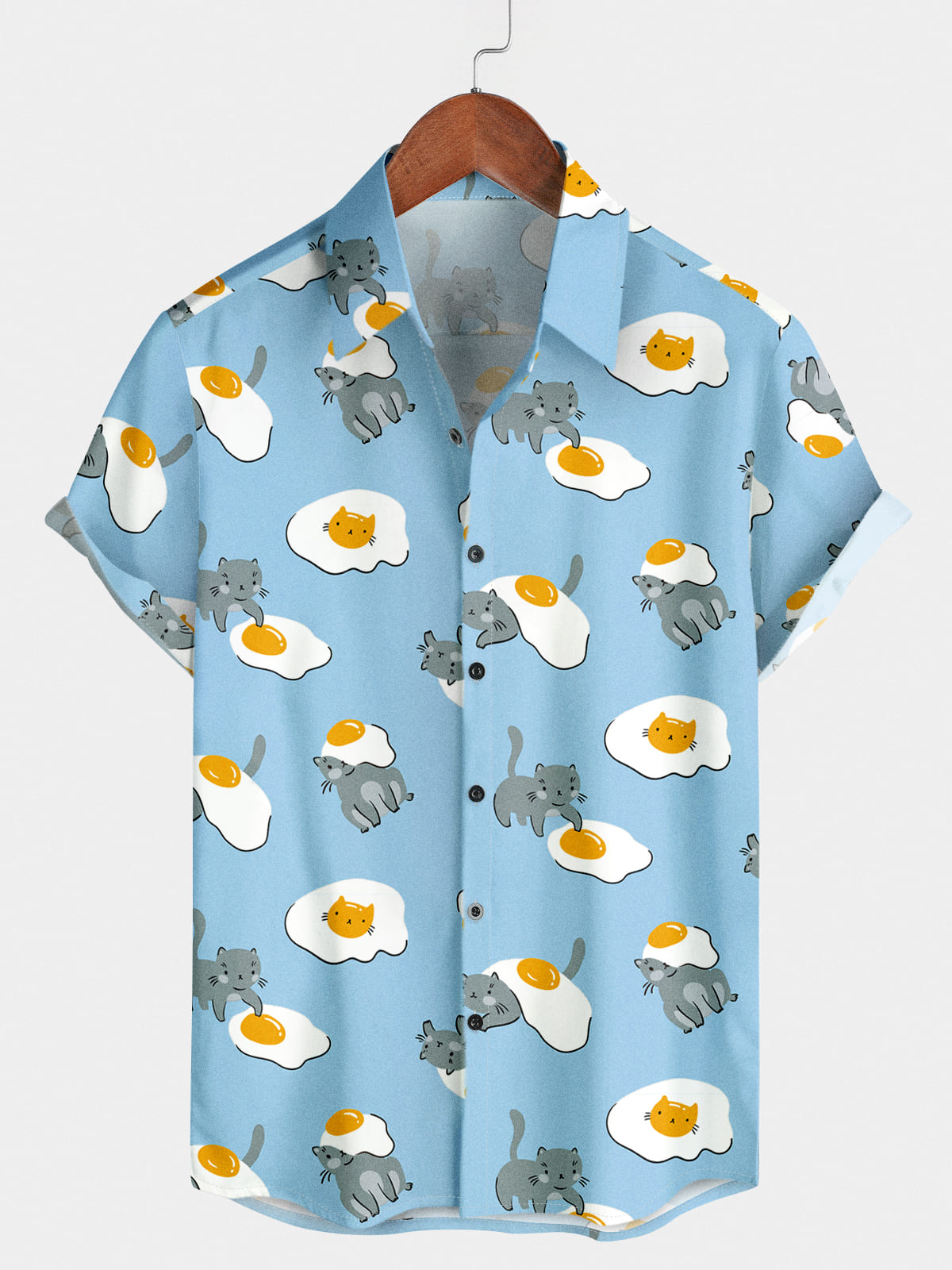 Camicia a maniche corte da uomo con uovo in camicia