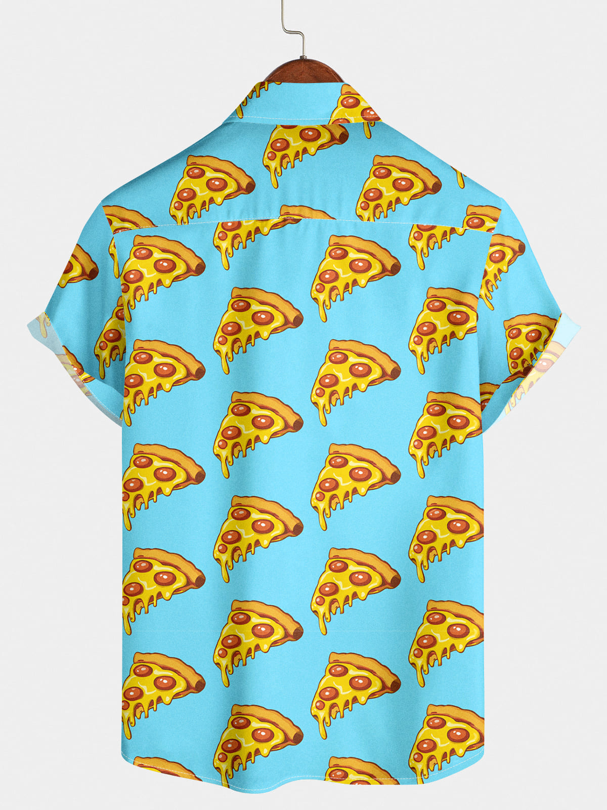 Chemise à manches courtes à imprimé pizza pour hommes