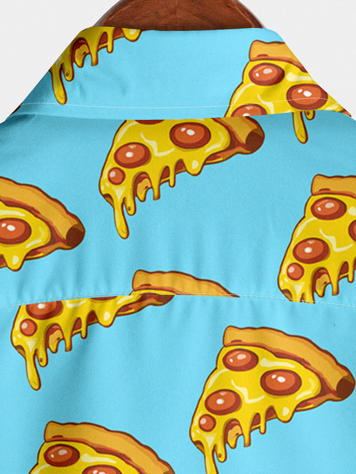 Chemise à manches courtes à imprimé pizza pour hommes