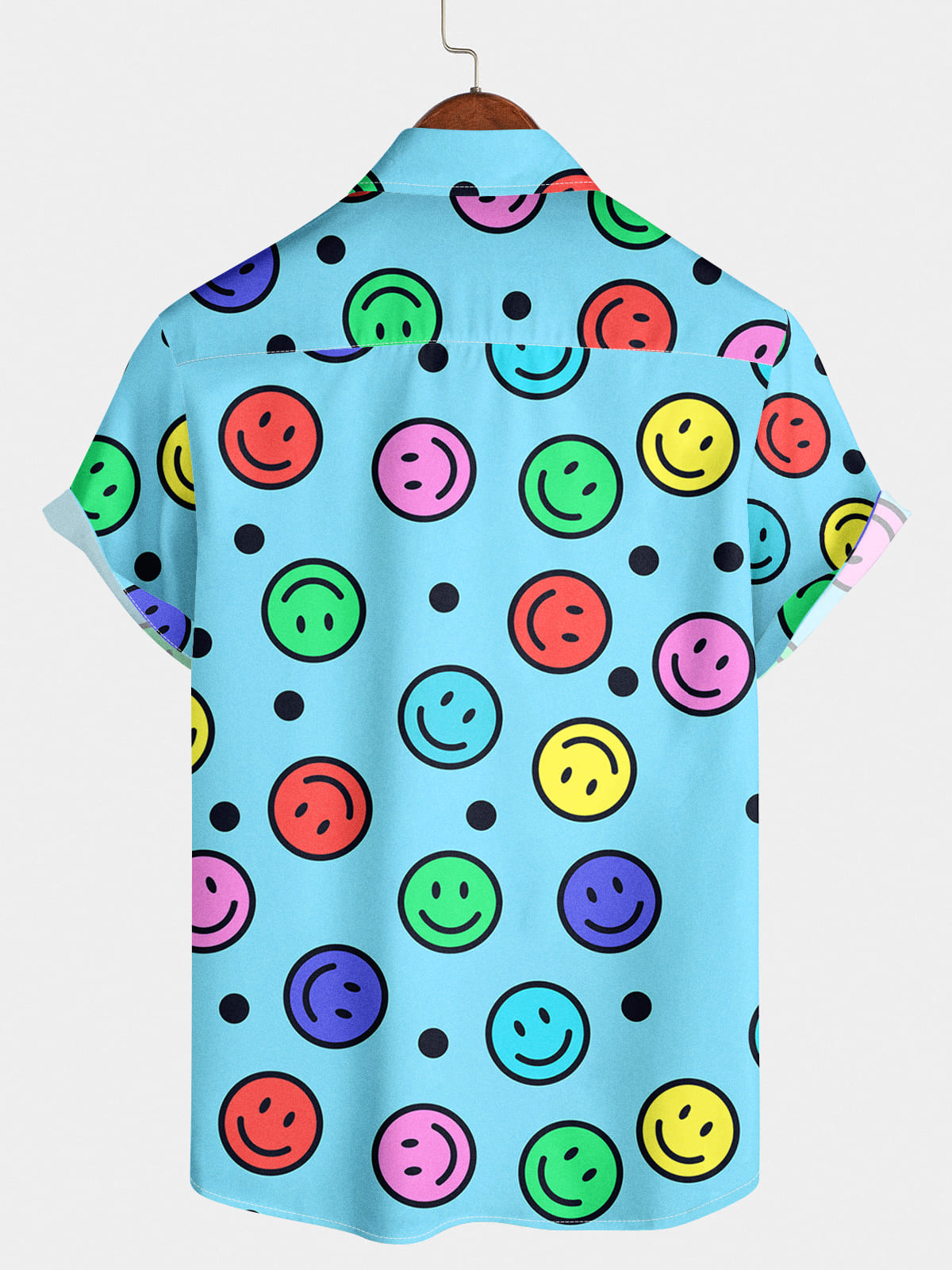 Chemise à manches courtes visage souriant pour hommes