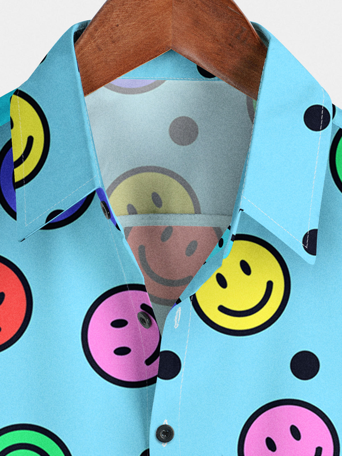 Chemise à manches courtes visage souriant pour hommes