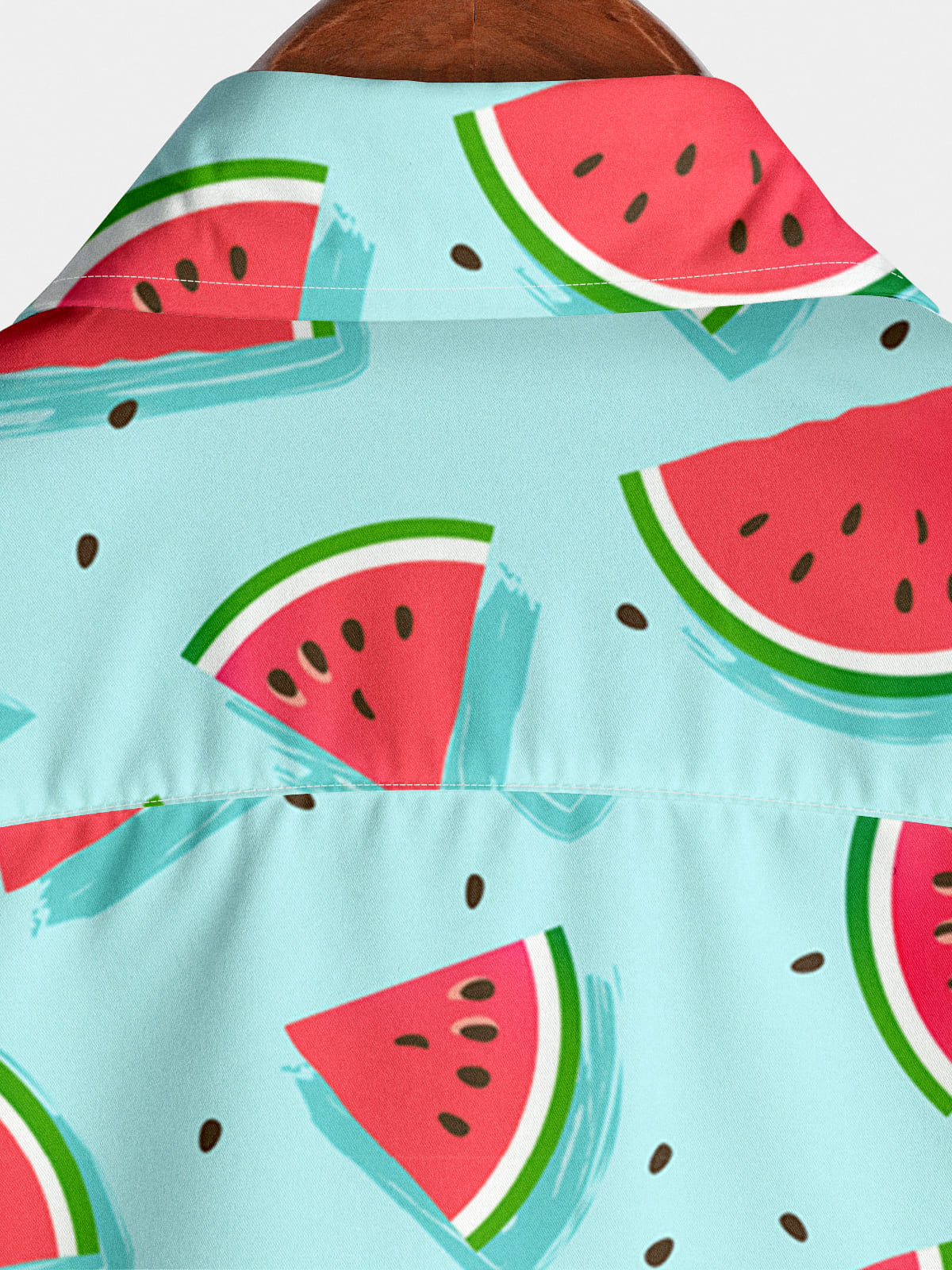 Chemise à manches courtes à imprimé pastèque pour hommes