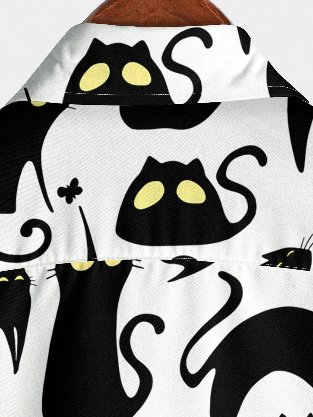 Chemise à manches courtes à imprimé chat pour hommes