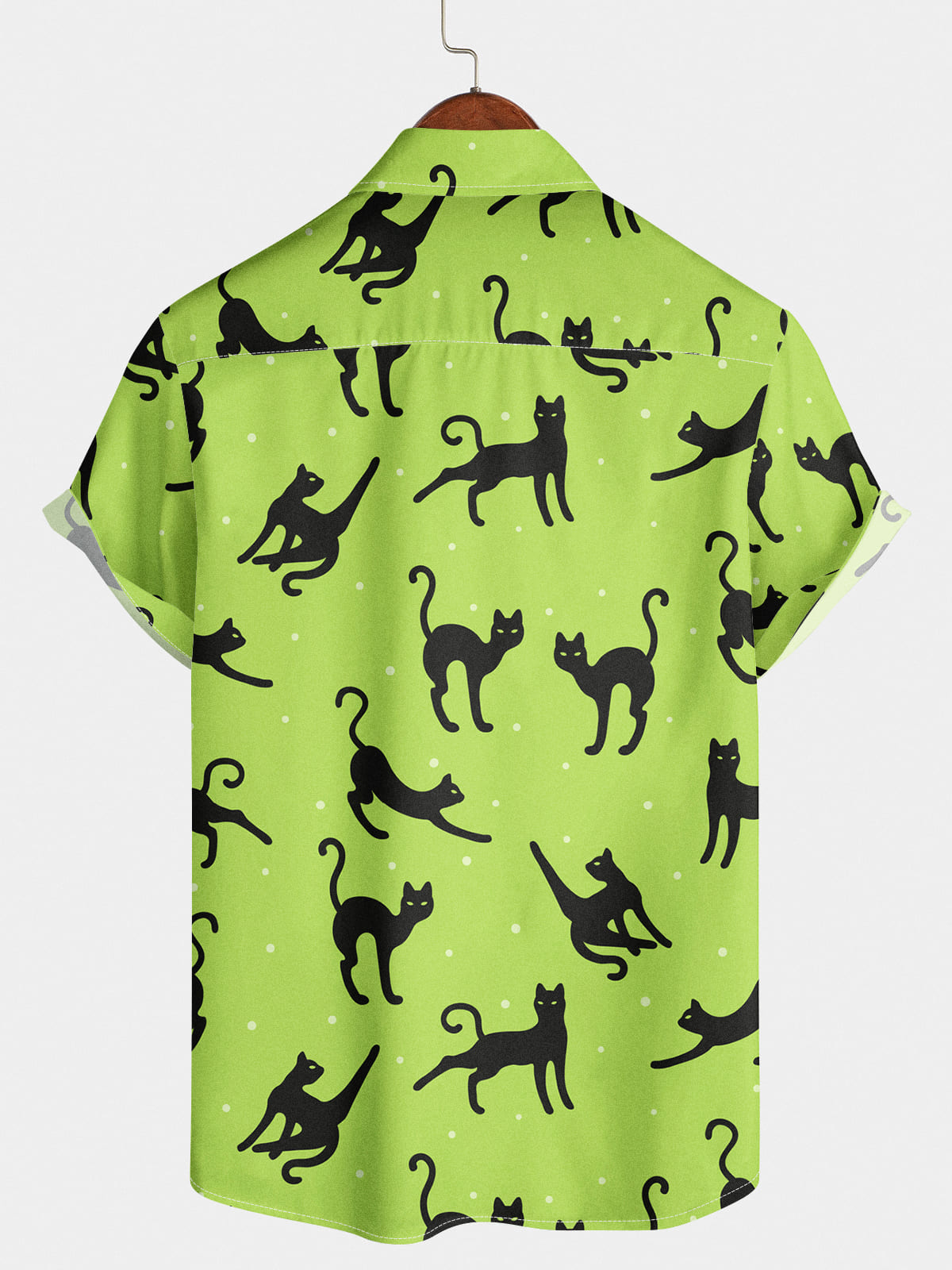Chemise à manches courtes à imprimé chat pour hommes