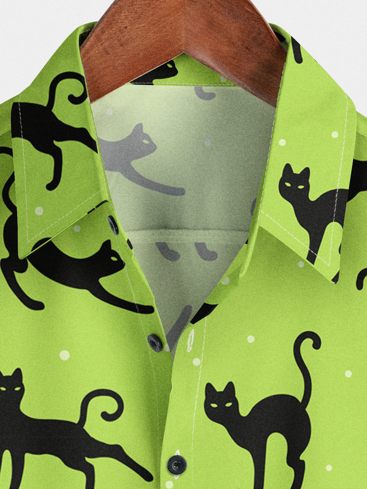 Chemise à manches courtes à imprimé chat pour hommes