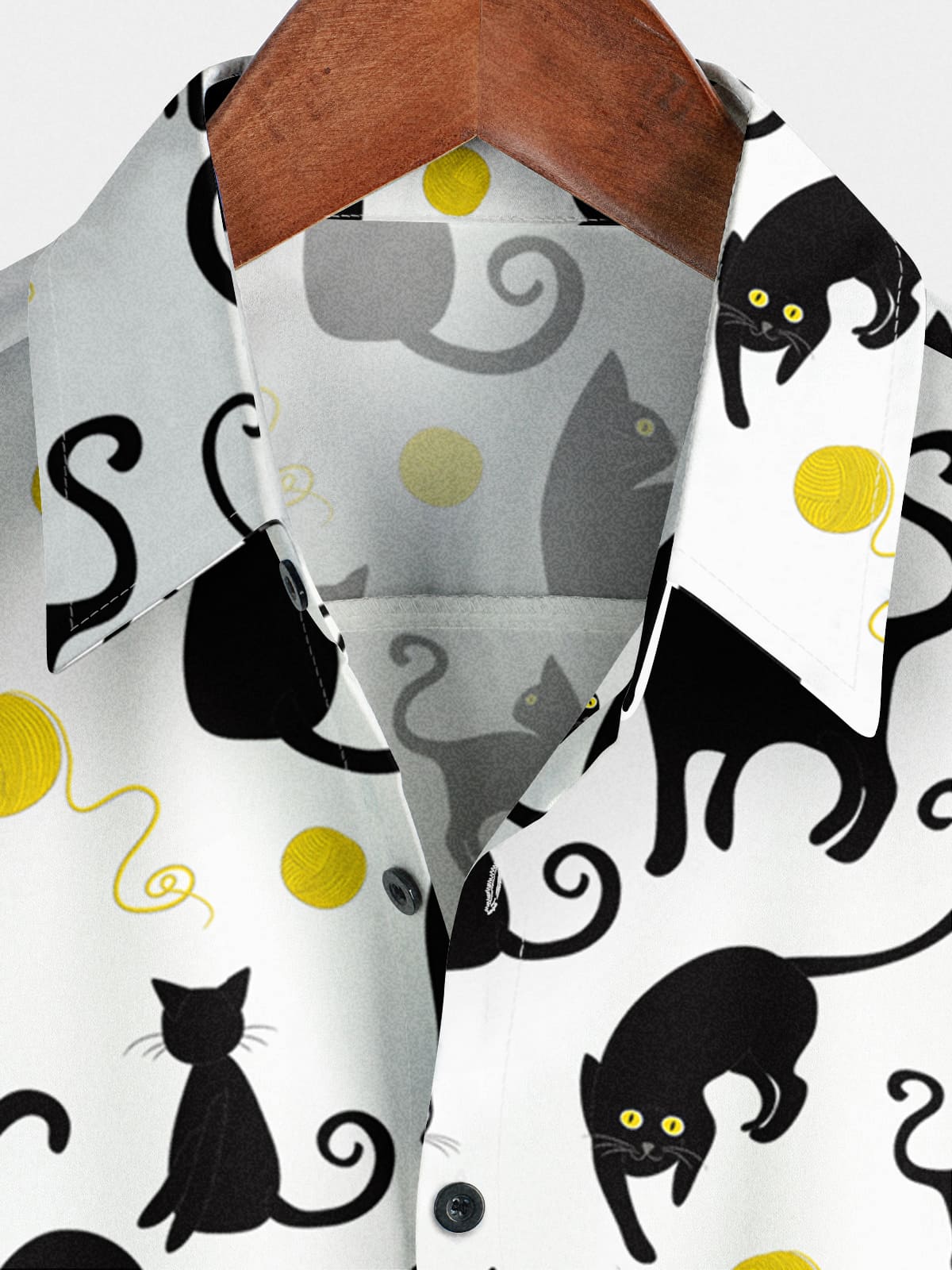 Chemise à manches courtes à imprimé chat pour hommes
