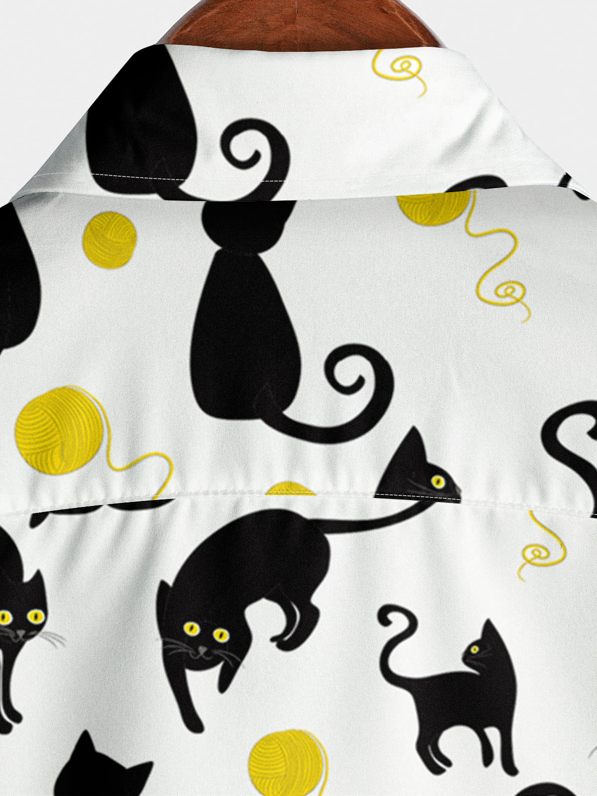 Chemise à manches courtes à imprimé chat pour hommes