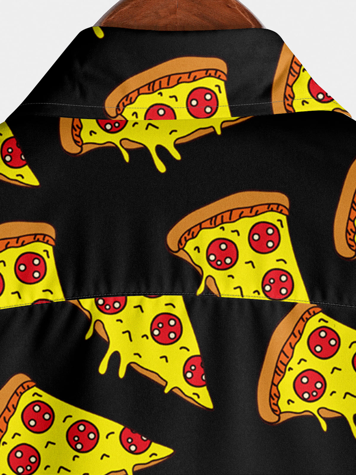 Chemise à manches courtes à imprimé pizza pour hommes