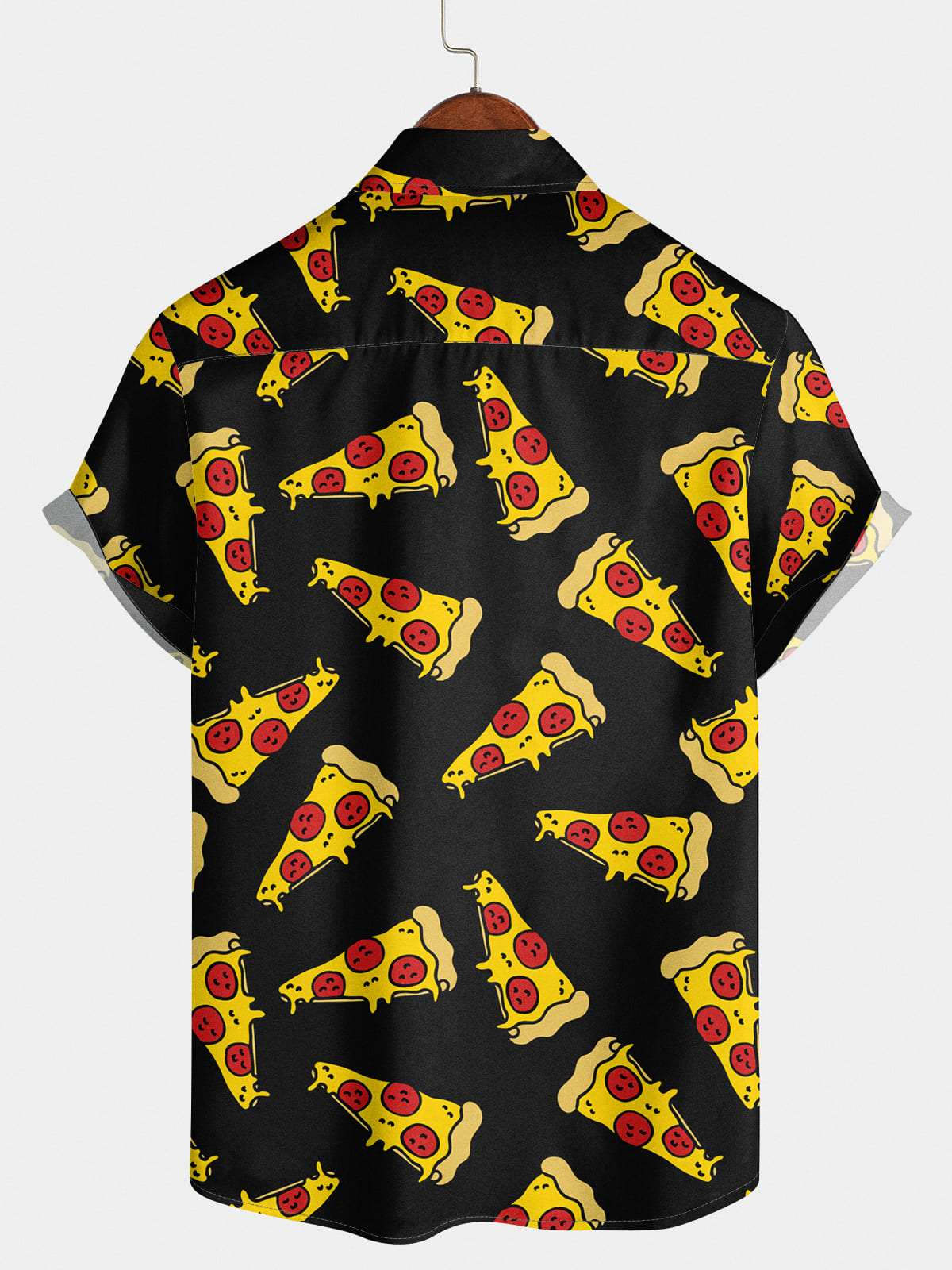 Chemise à manches courtes à imprimé pizza pour hommes