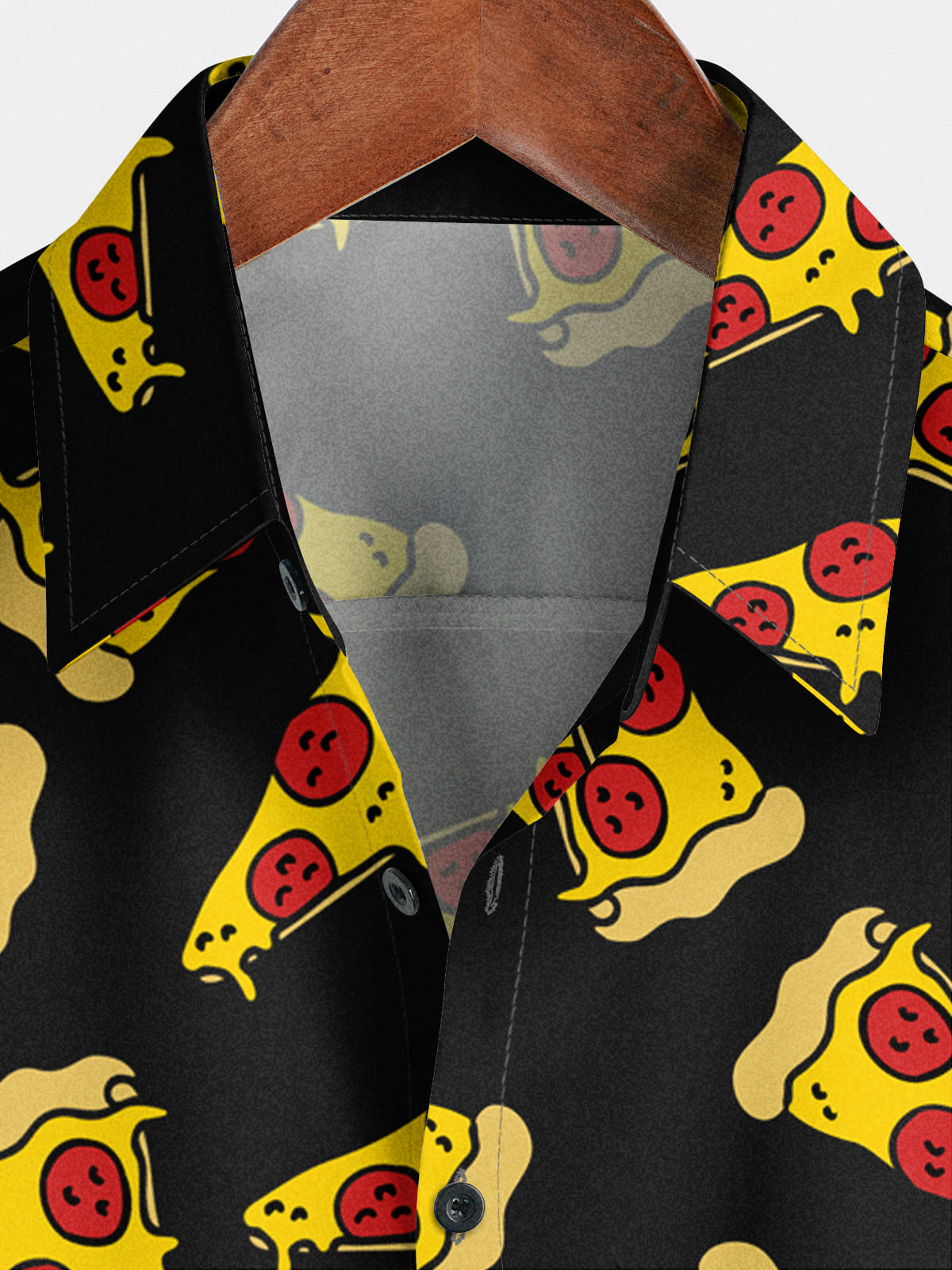 Chemise à manches courtes à imprimé pizza pour hommes