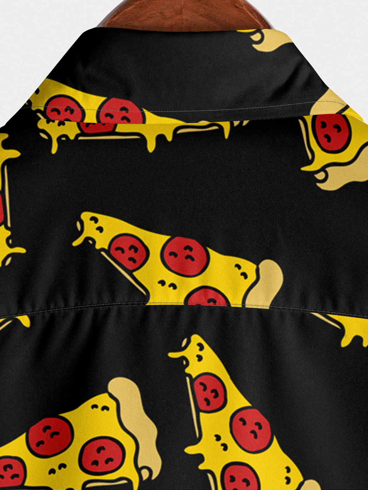 Chemise à manches courtes à imprimé pizza pour hommes