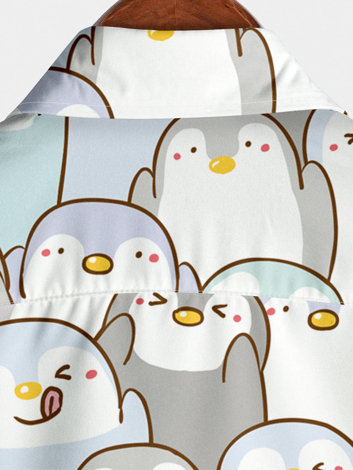 Chemise à manches courtes à imprimé pingouin pour hommes