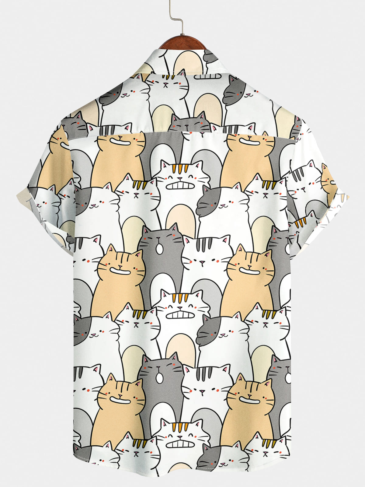Chemise à manches courtes chat de dessin animé pour hommes