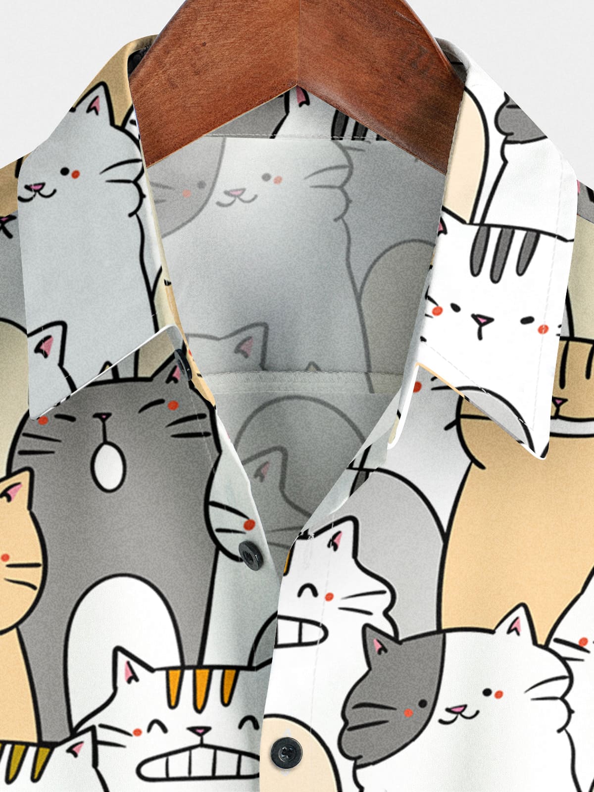 Chemise à manches courtes chat de dessin animé pour hommes