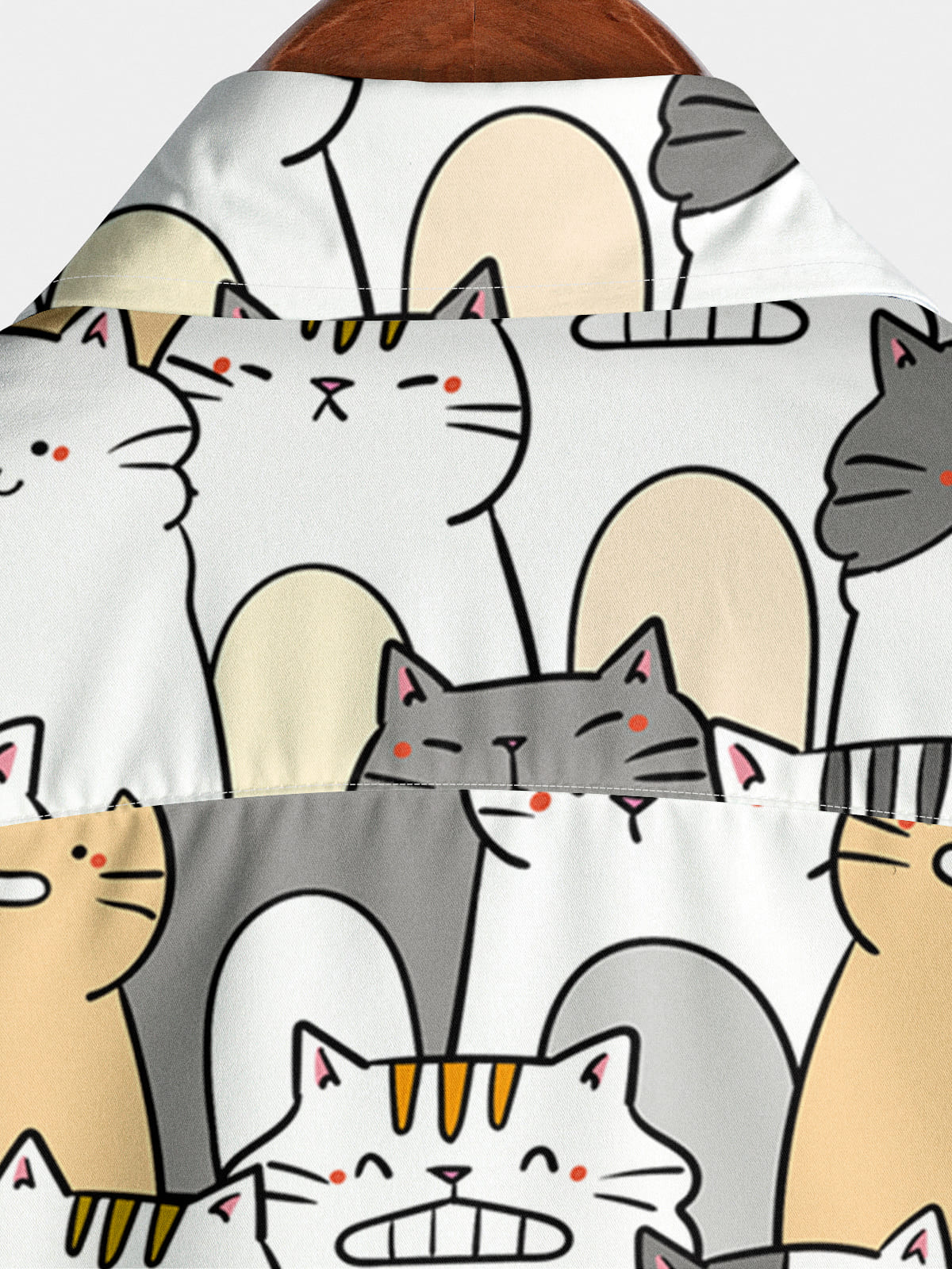 Chemise à manches courtes chat de dessin animé pour hommes