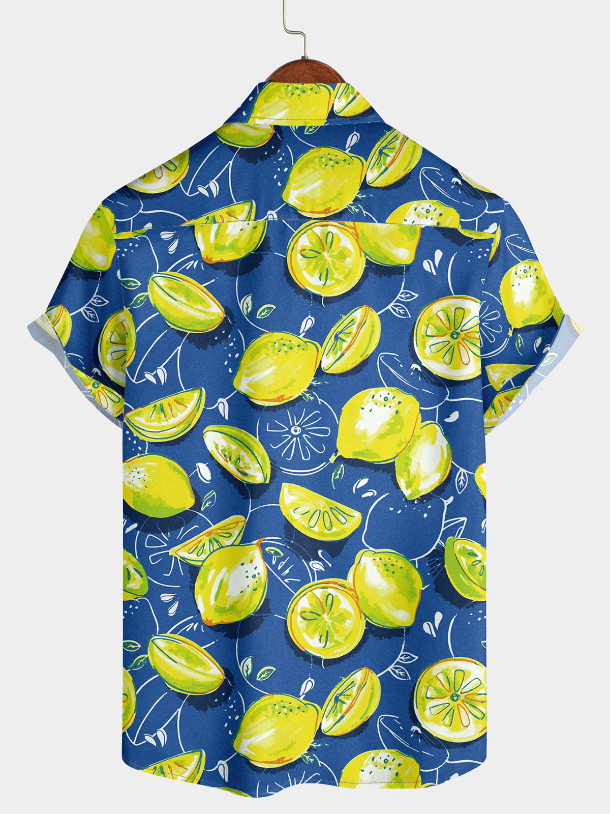 Chemise à manches courtes à imprimé citron pour hommes