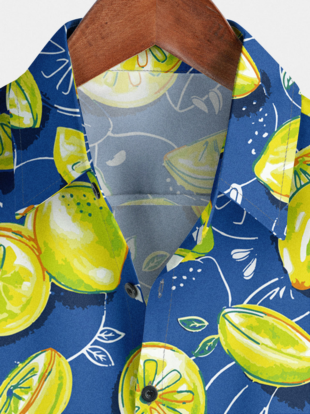Chemise à manches courtes à imprimé citron pour hommes