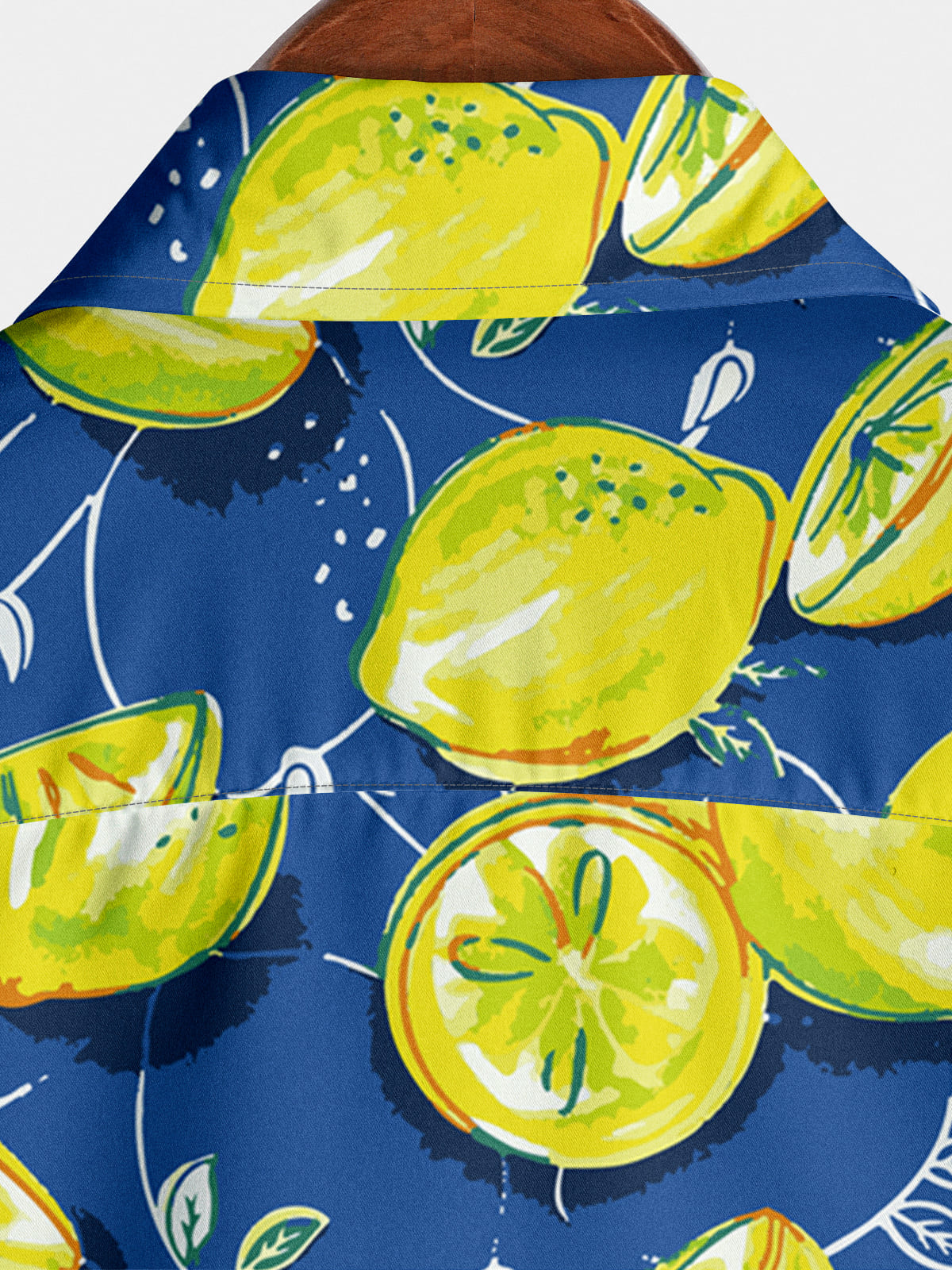 Chemise à manches courtes à imprimé citron pour hommes