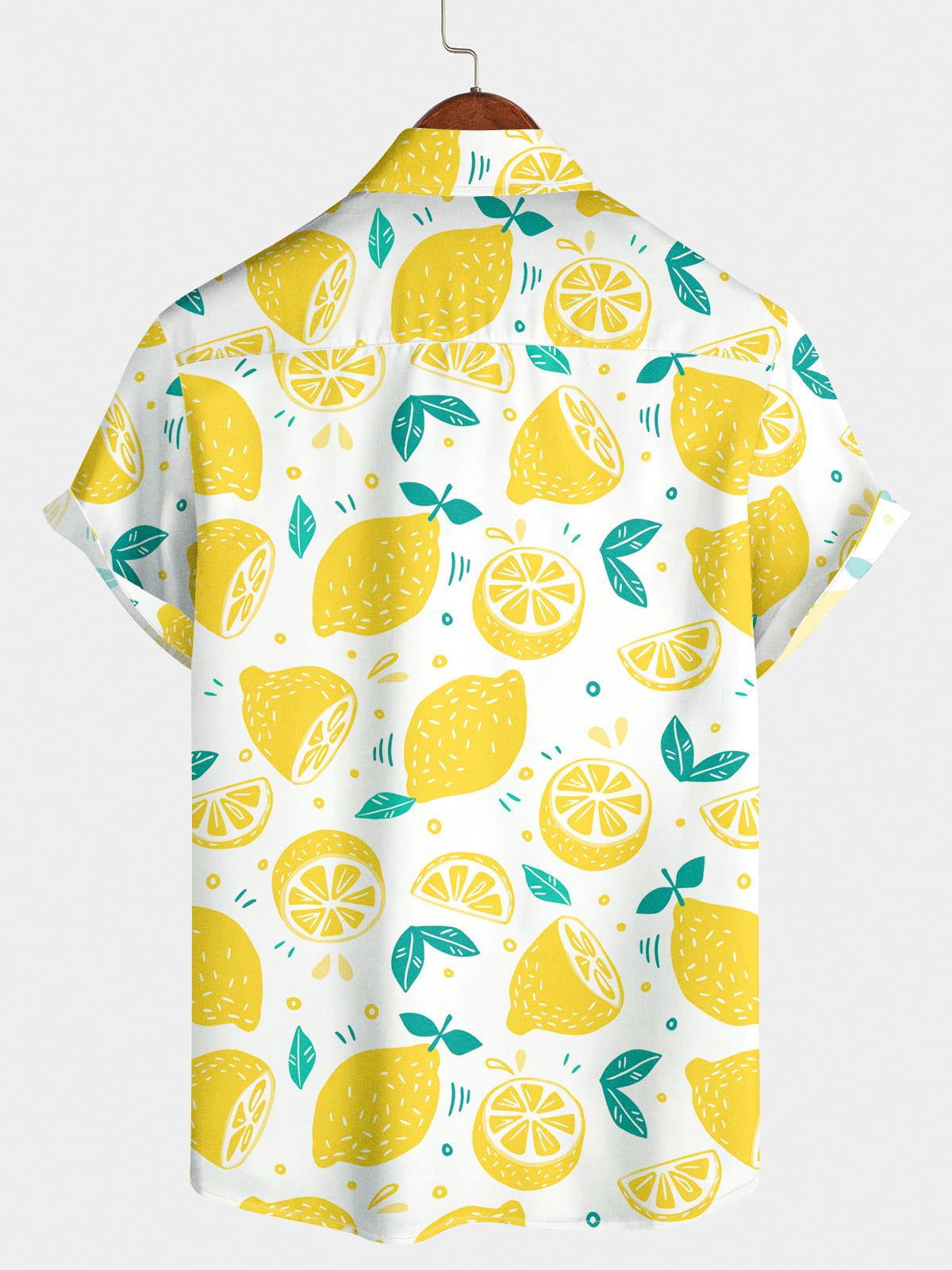 Chemise à manches courtes à imprimé citron pour hommes