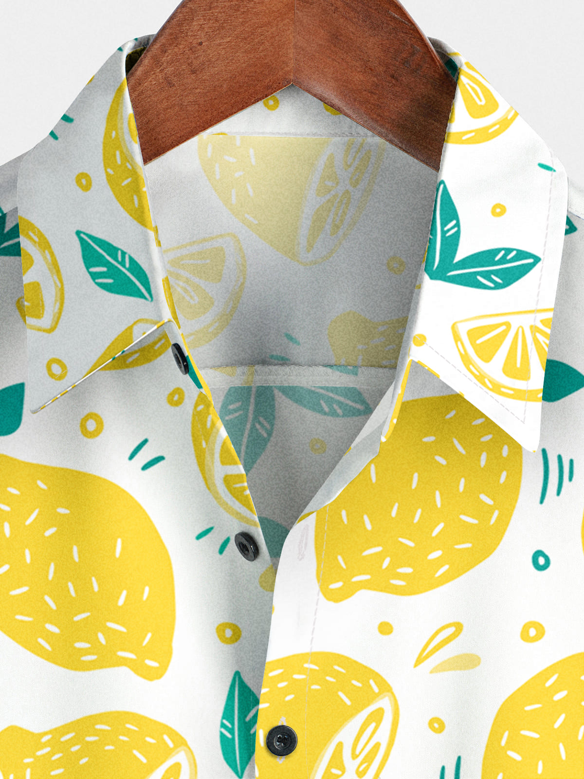 Chemise à manches courtes à imprimé citron pour hommes