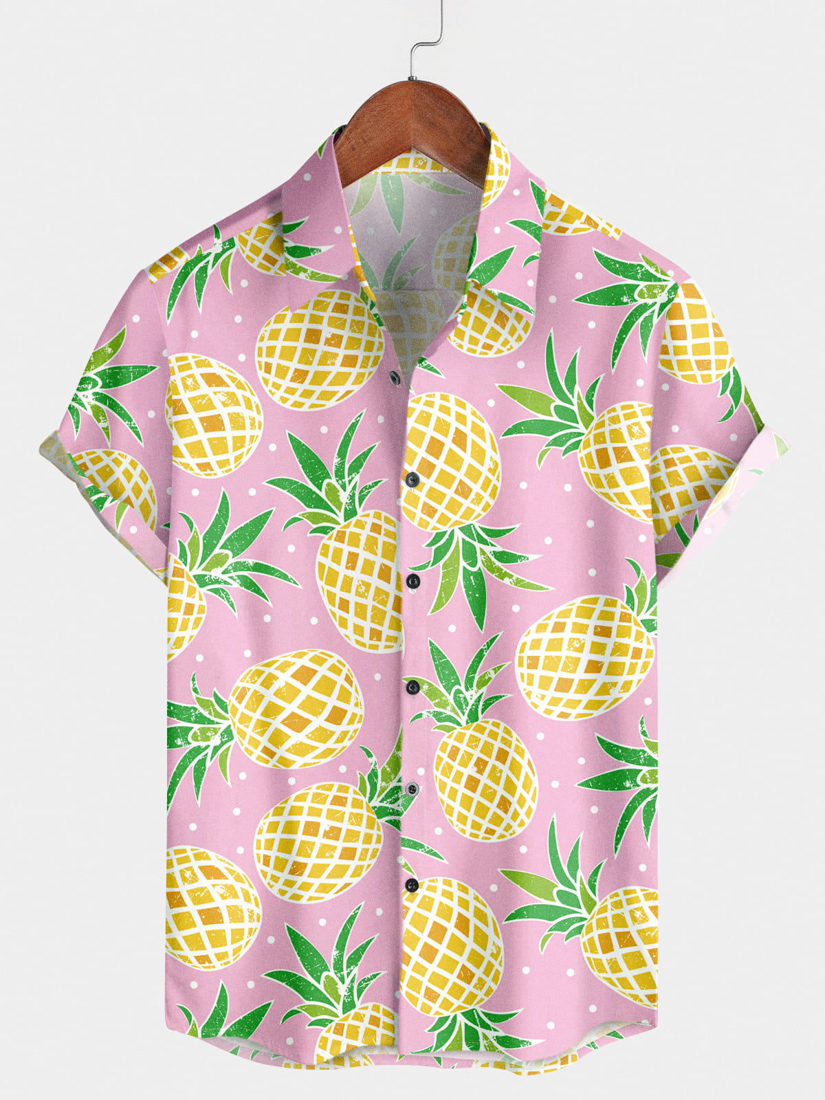 Camicia da uomo a maniche corte con stampa ananas
