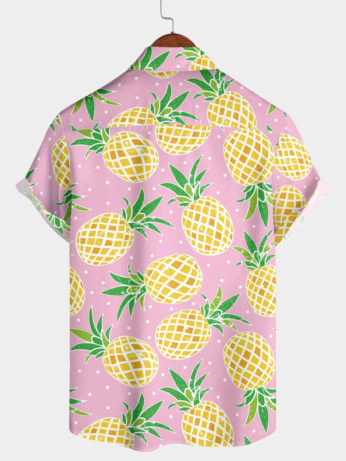 Camicia da uomo a maniche corte con stampa ananas