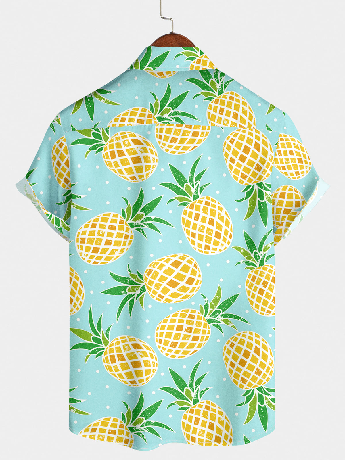 Camicia da uomo a maniche corte con stampa ananas