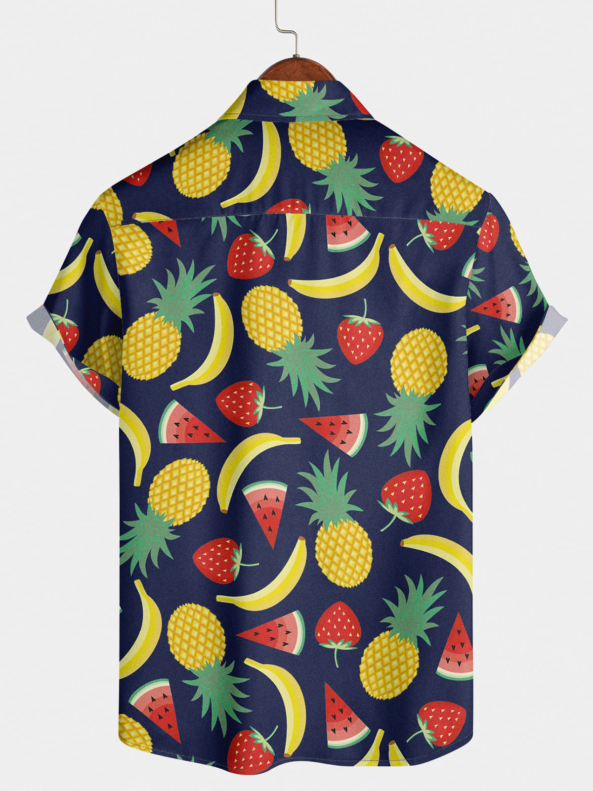 Chemise à manches courtes à imprimé fruits pour hommes