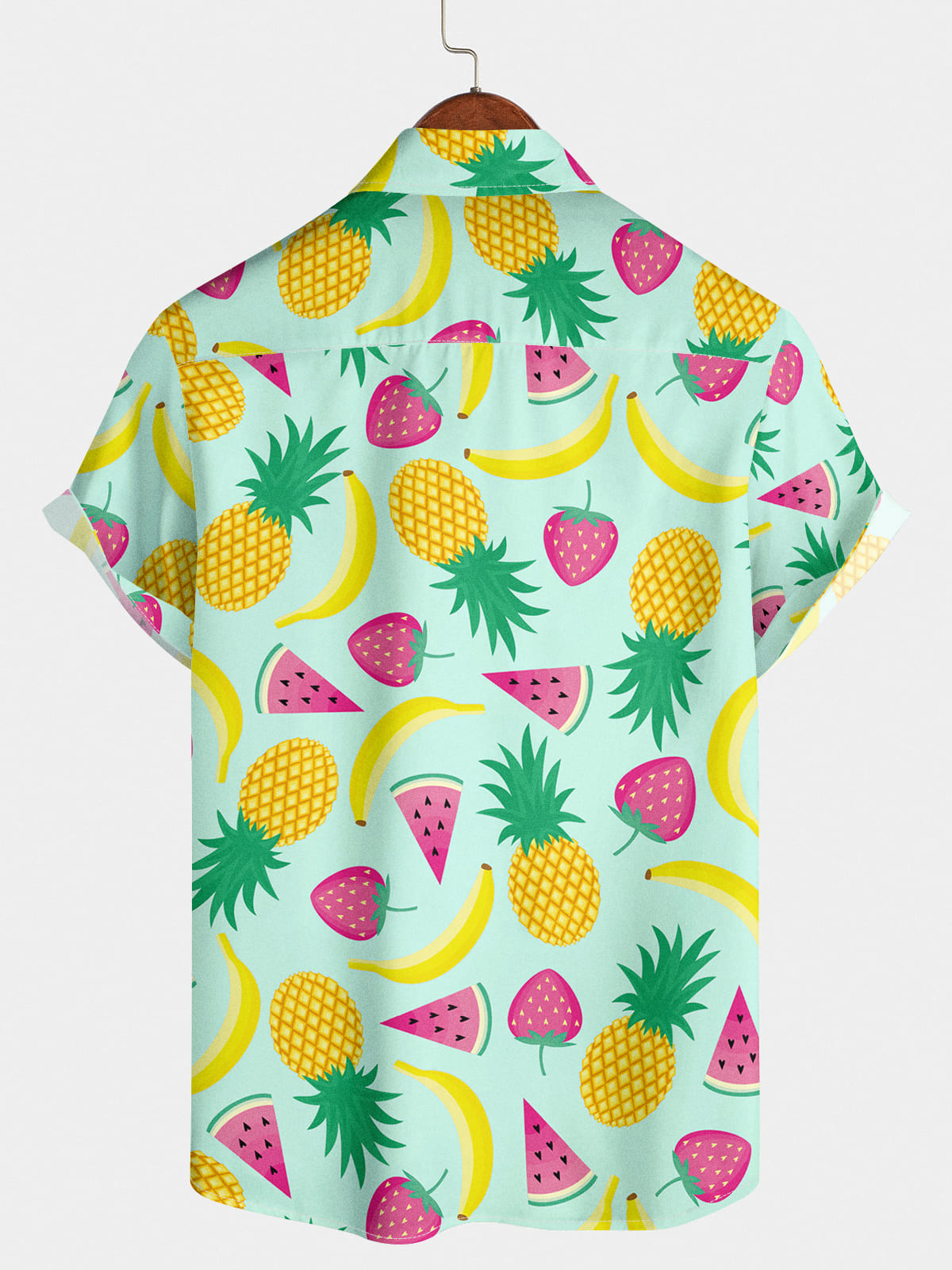 Chemise à manches courtes à imprimé fruits pour hommes