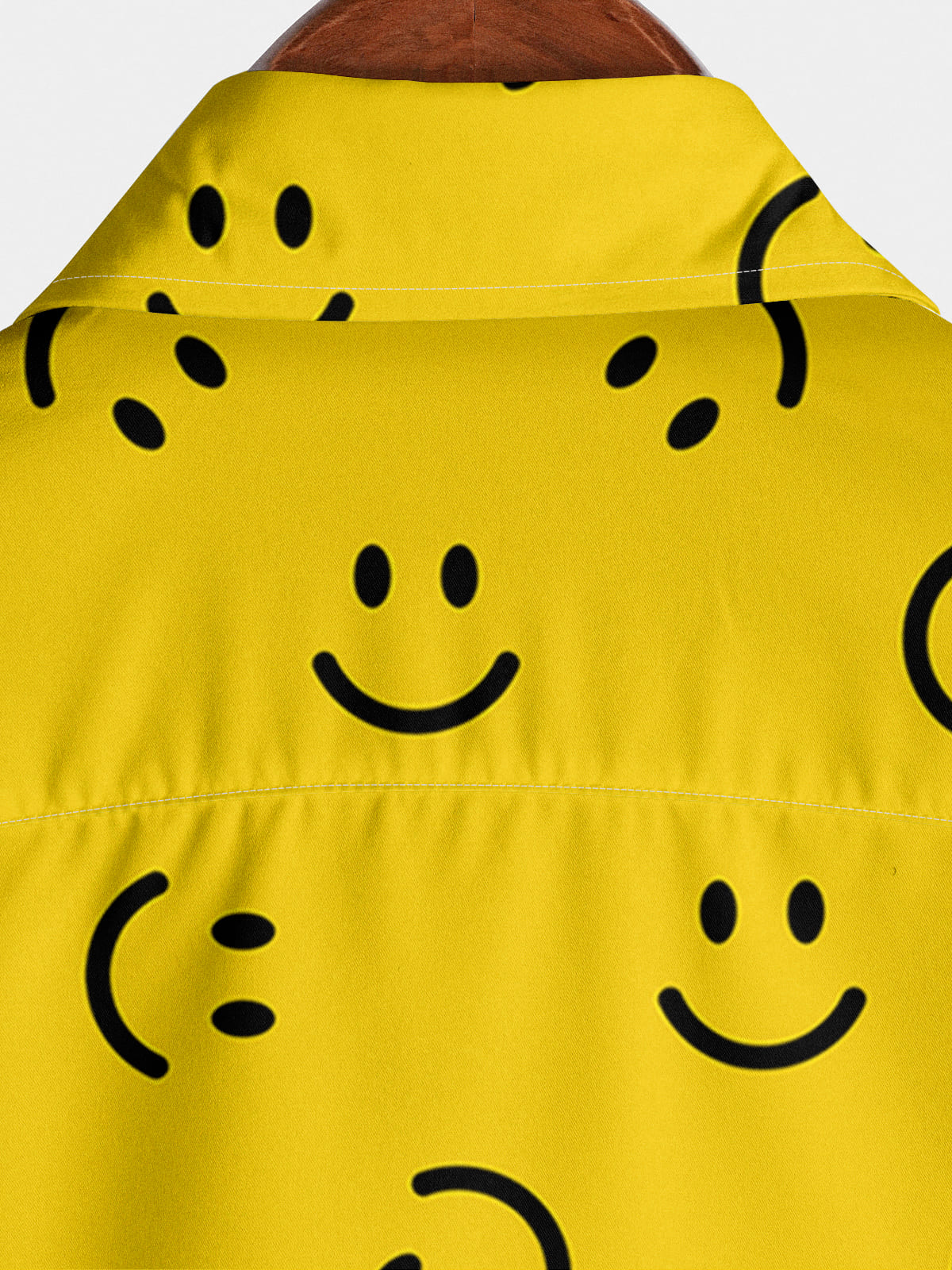 Chemise à manches courtes à imprimé sourire pour hommes