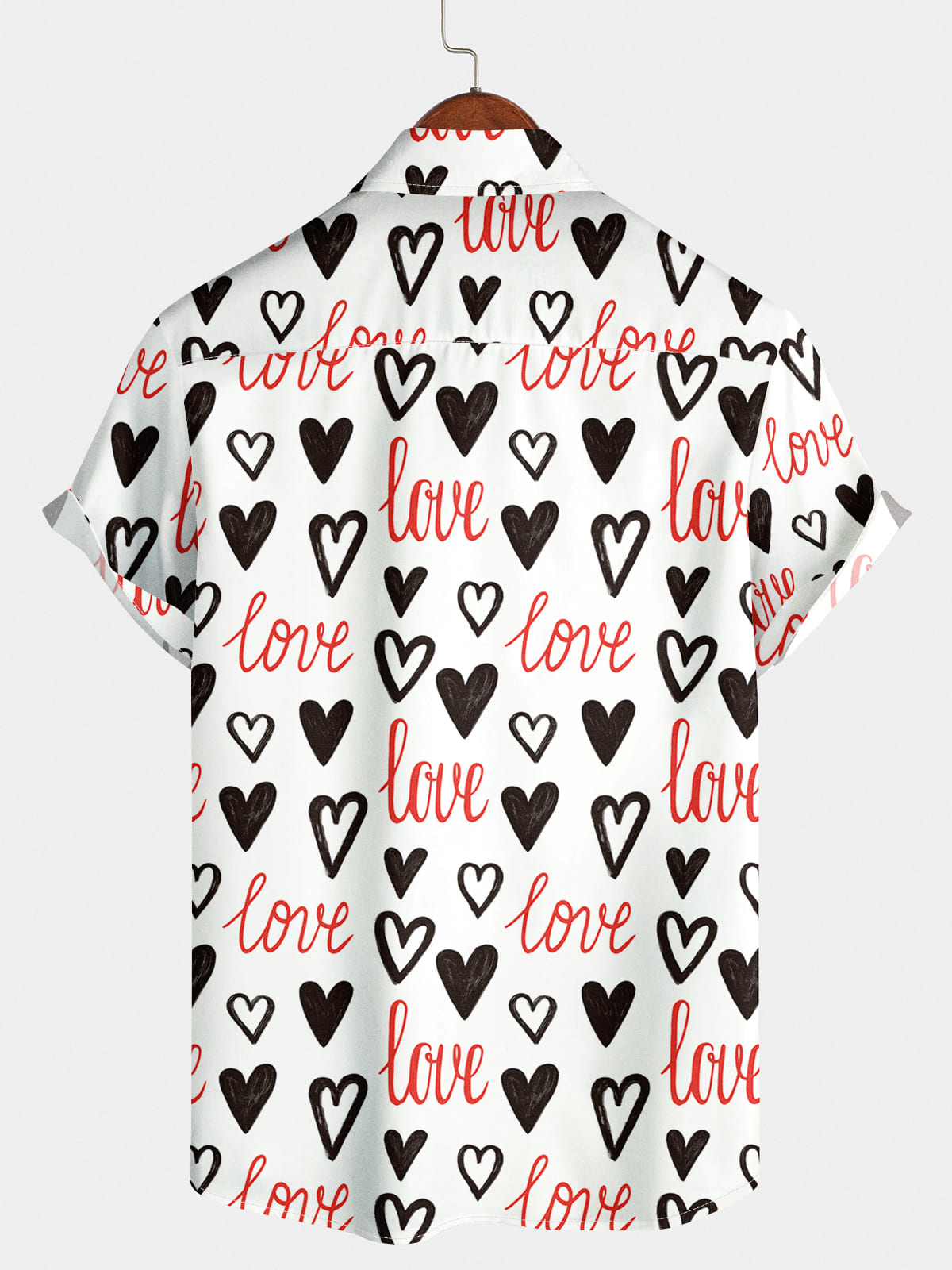 Chemise à manches courtes Love Heart pour hommes