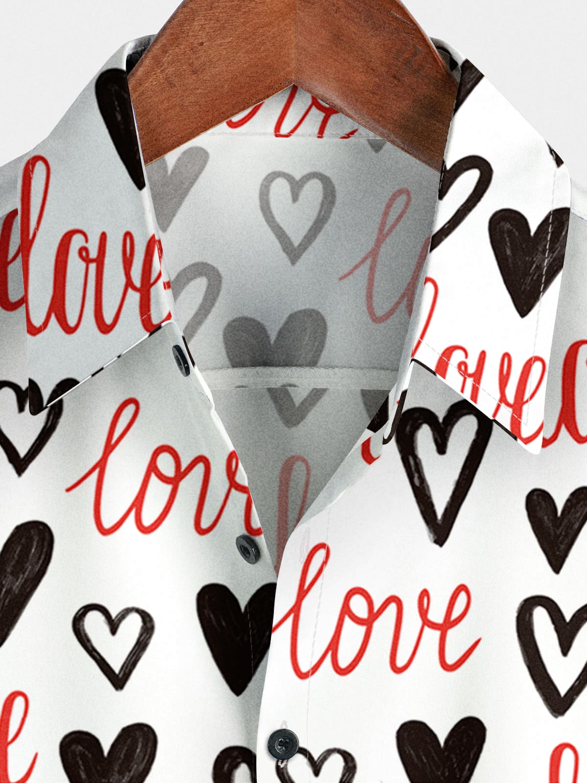 Chemise à manches courtes Love Heart pour hommes