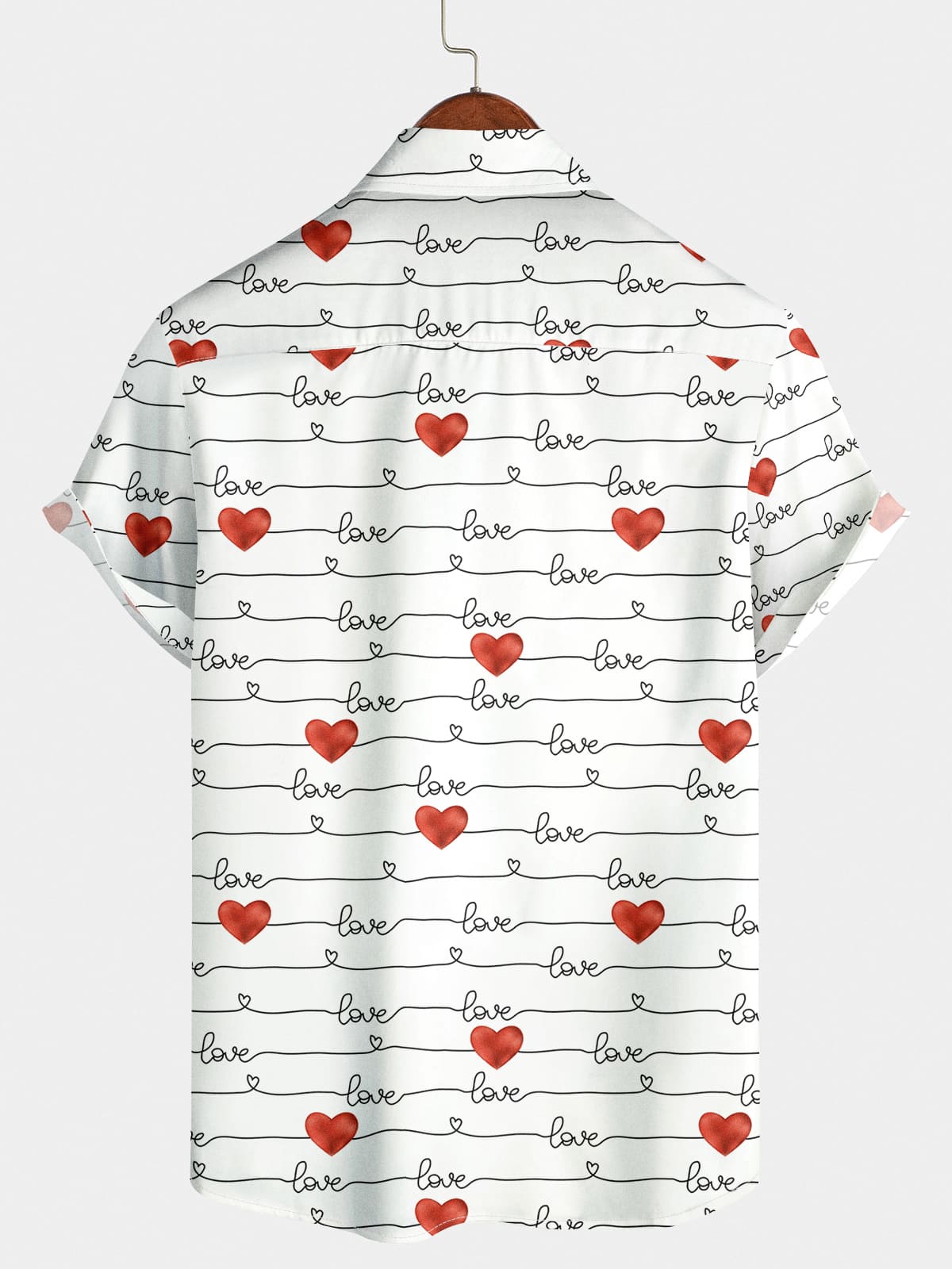 Chemise à manches courtes Love Heart pour hommes