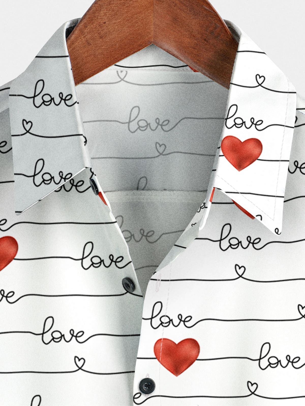 Chemise à manches courtes Love Heart pour hommes