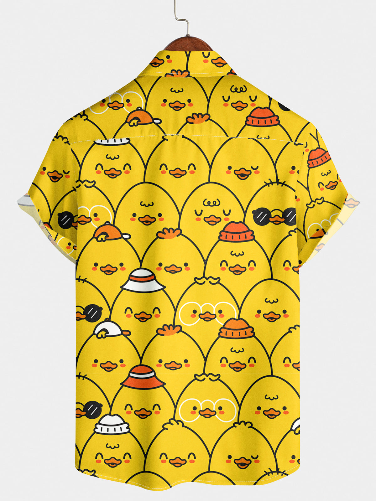 Chemise à manches courtes à imprimé canard dessin animé pour hommes