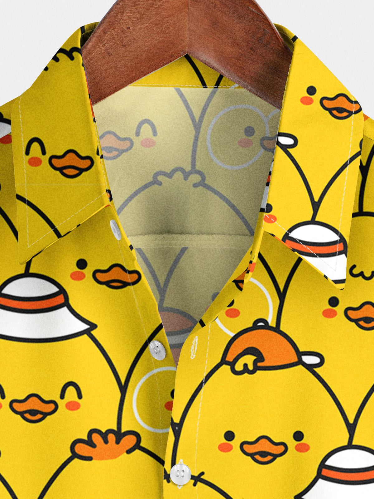 Chemise à manches courtes à imprimé canard dessin animé pour hommes