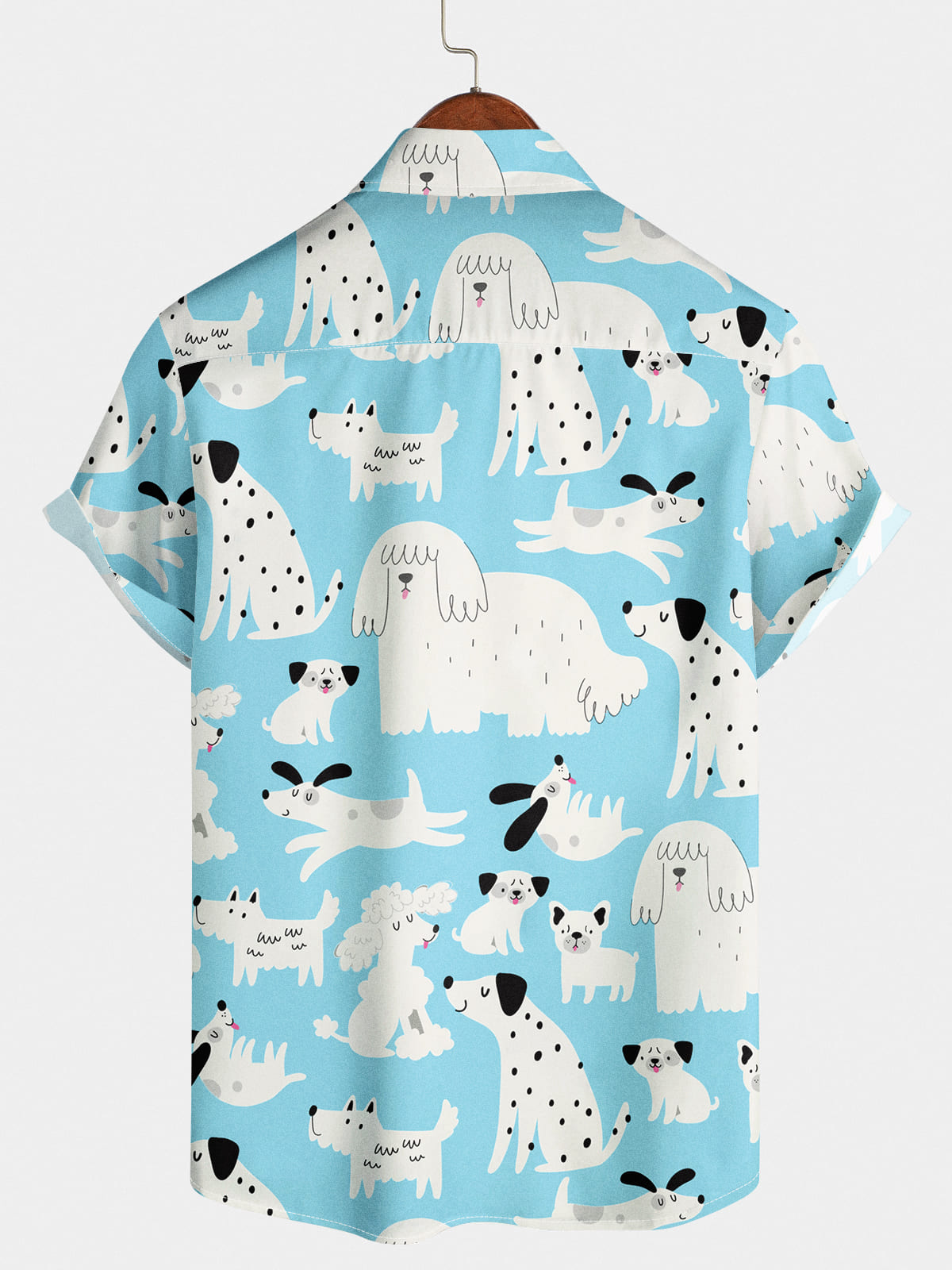 Chemise à manches courtes à imprimé chien pour hommes