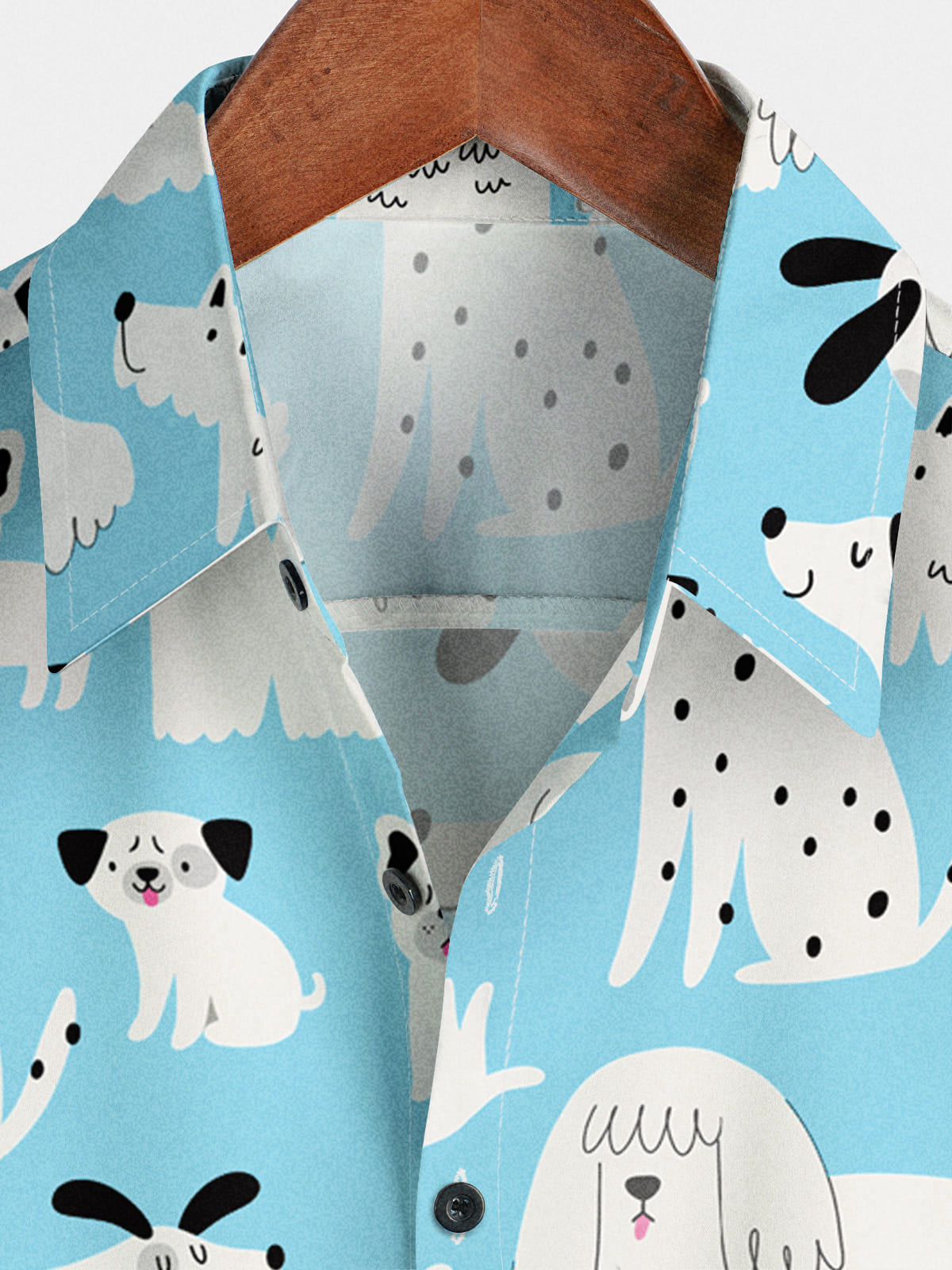 Chemise à manches courtes à imprimé chien pour hommes