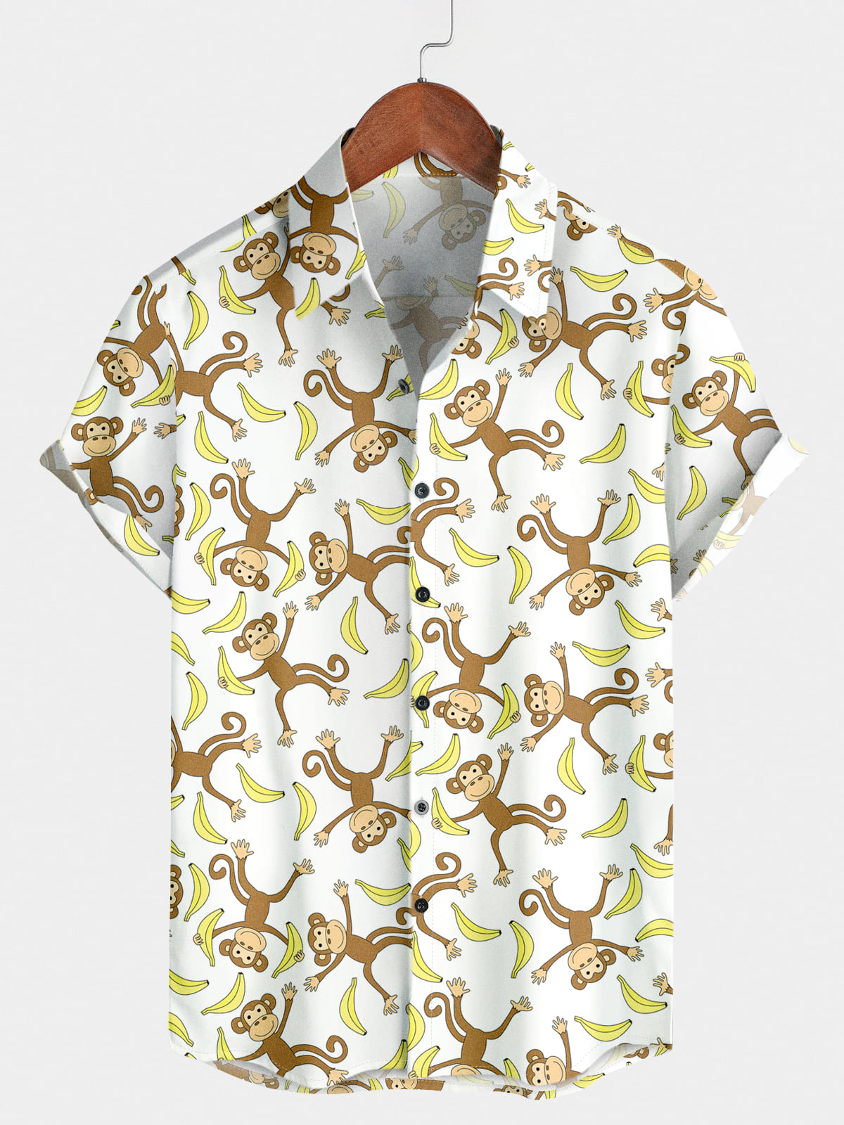 Chemise à manches courtes à imprimé singe pour hommes