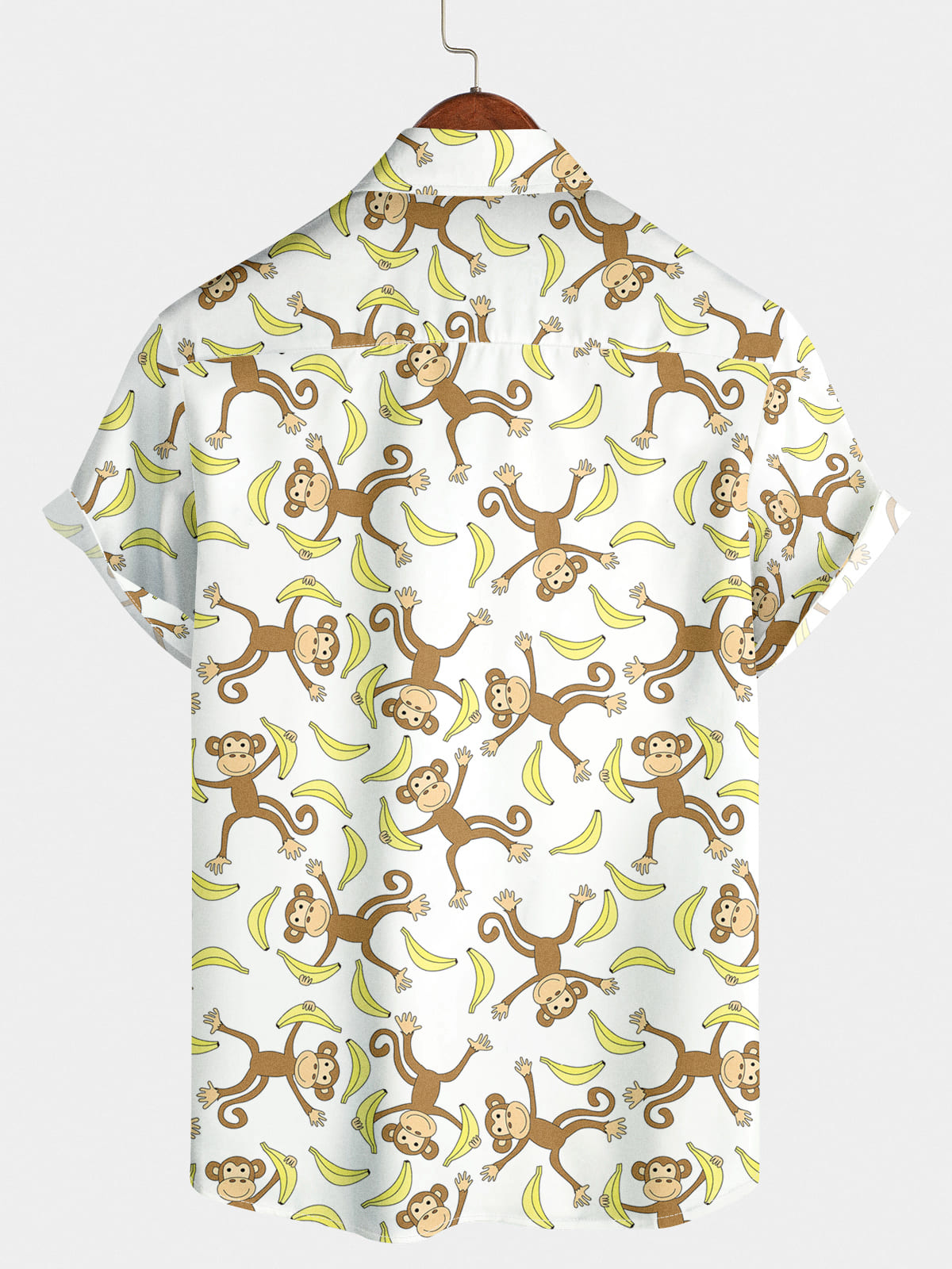 Chemise à manches courtes à imprimé singe pour hommes