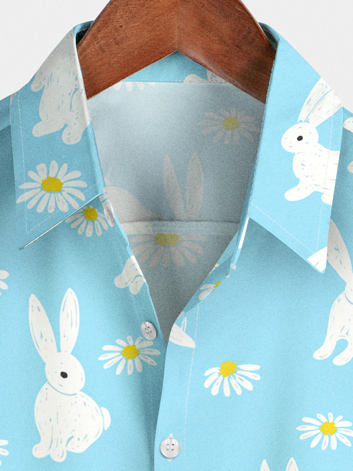 Chemise à manches courtes à imprimé lapin pour hommes