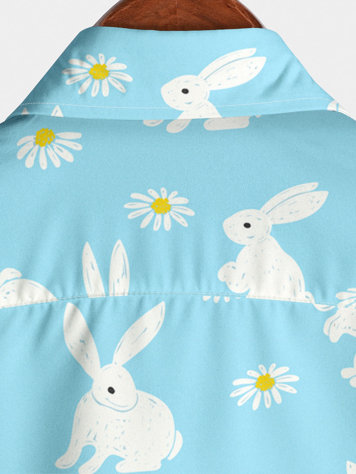 Chemise à manches courtes à imprimé lapin pour hommes