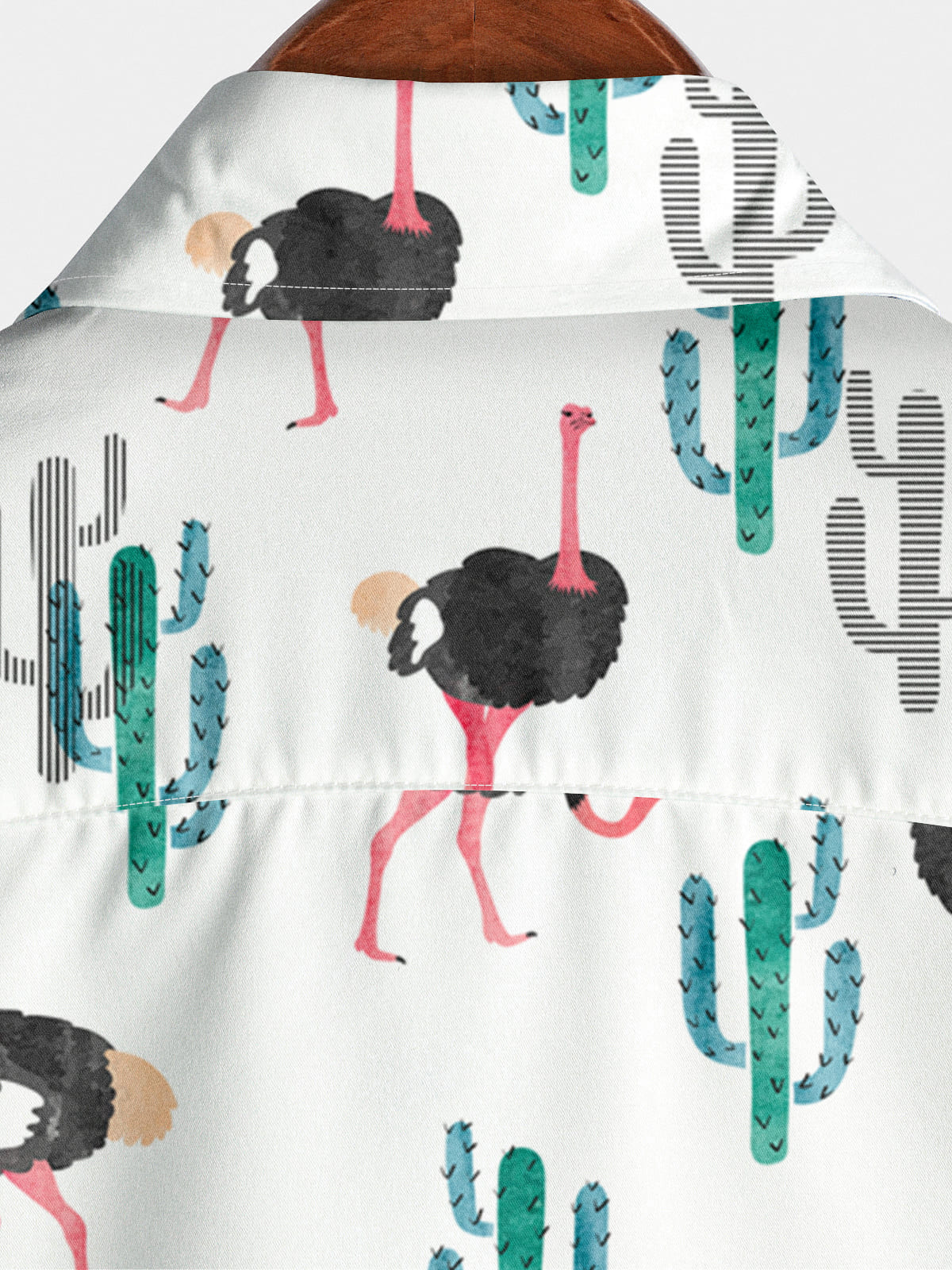 Chemise à manches courtes à imprimé autruche pour hommes