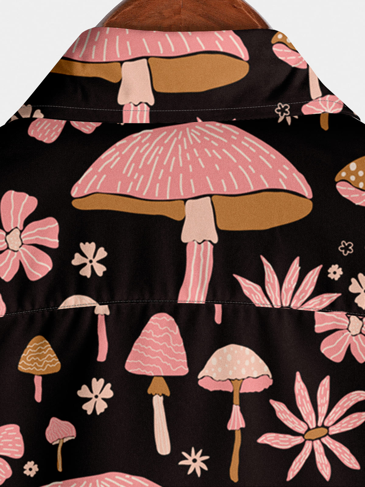 Chemise à manches courtes à imprimé champignon pour hommes