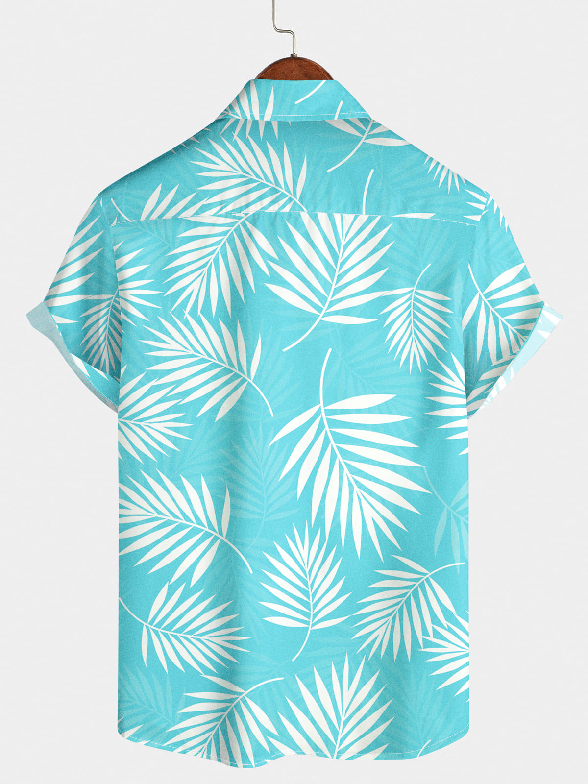Chemise à manches courtes à imprimé feuilles pour hommes