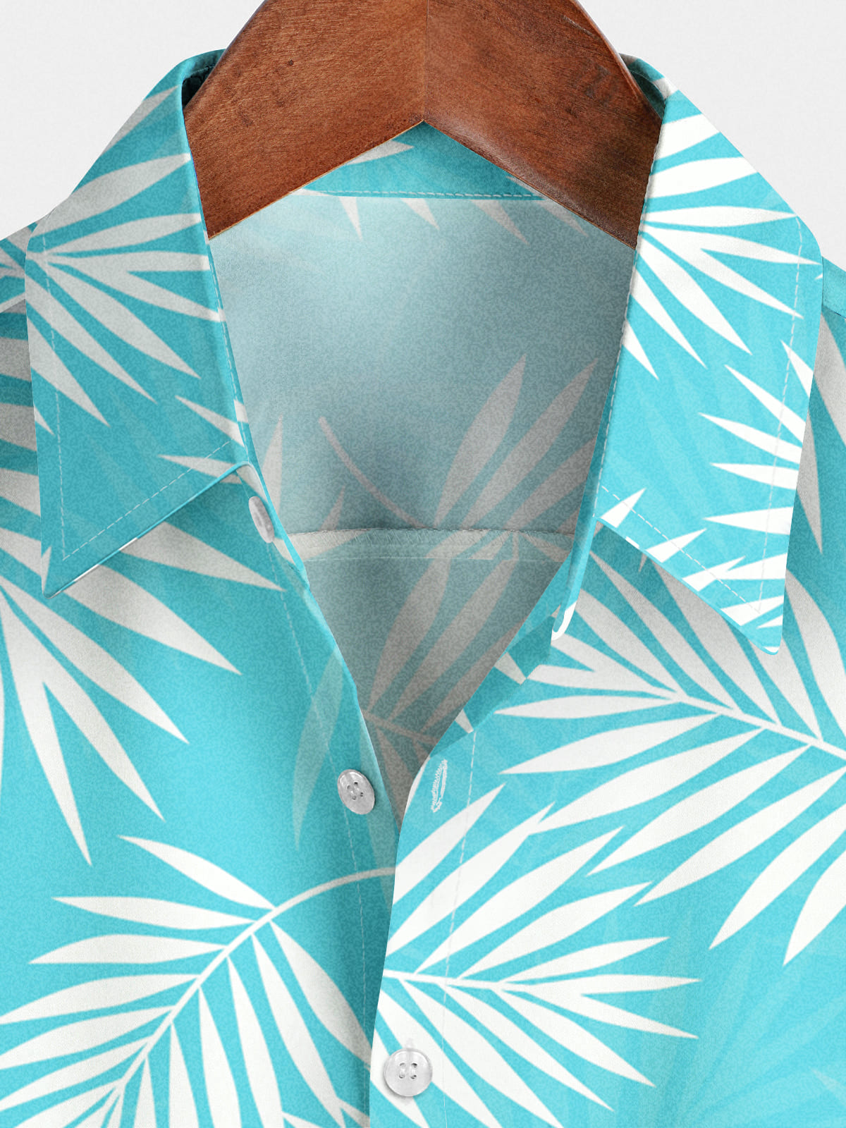 Chemise à manches courtes à imprimé feuilles pour hommes