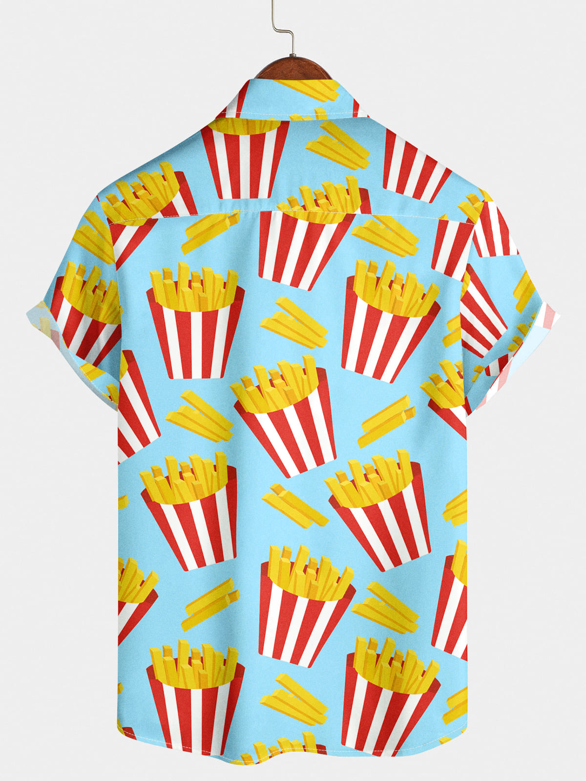 Chemise à manches courtes à imprimé frites pour homme