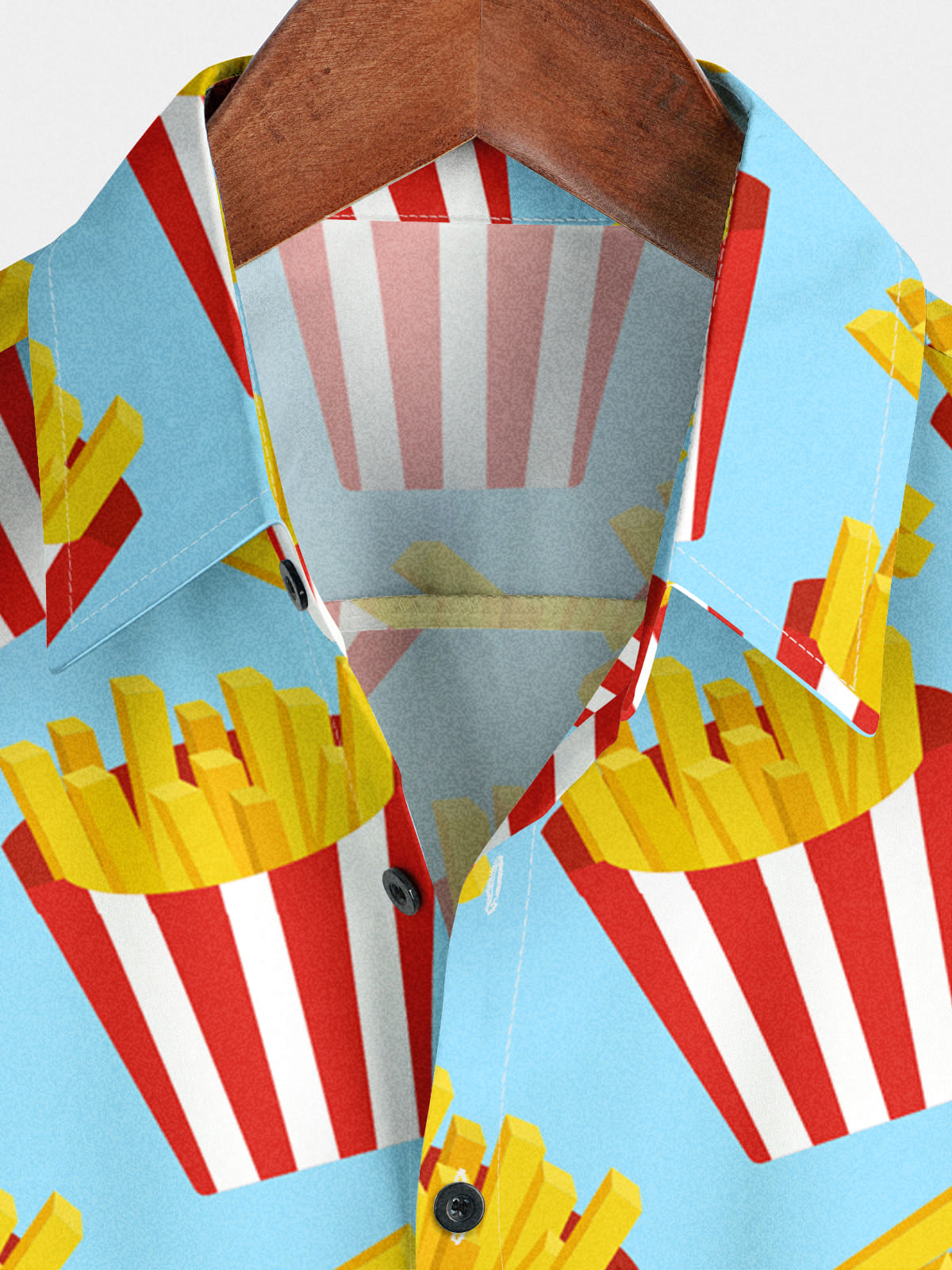 Chemise à manches courtes à imprimé frites pour homme