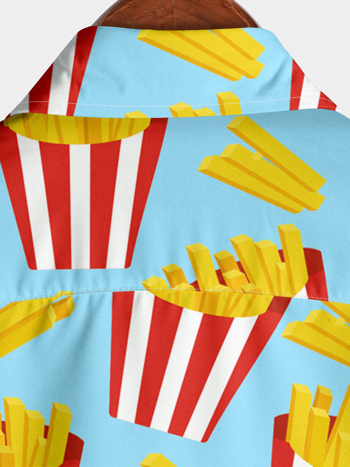 Chemise à manches courtes à imprimé frites pour homme